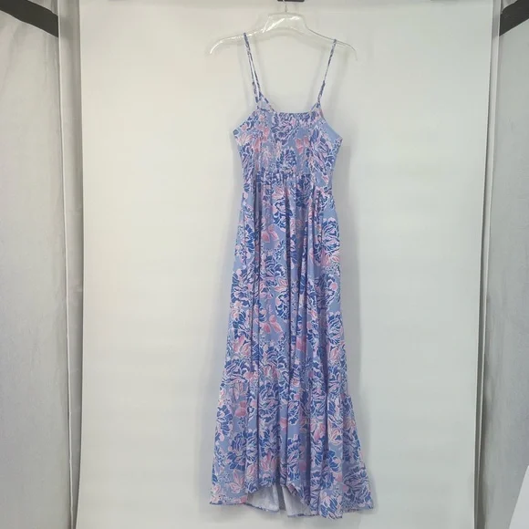 GRACE KARIN Summer Maxi Floral Tie Spaghetti Strap Boho Beach Flowy Sundress - Picture 15 of 16